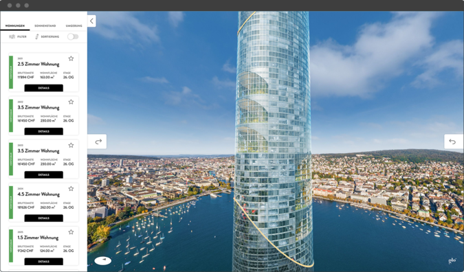 Glo* Tower - Digitalen Vermarktungsplattform für Immobilien.