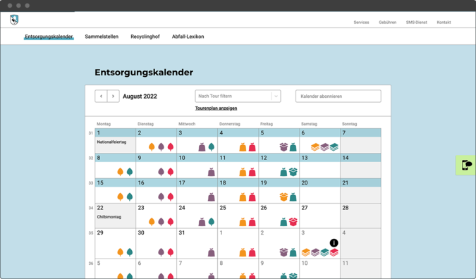Entsorglos.swiss - Entsorgundkalender